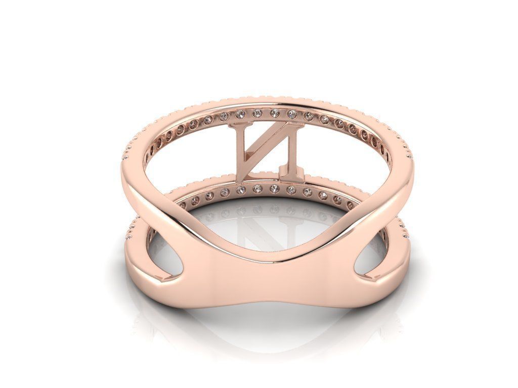Jewelry Alphabet Ring N 3D print model_5