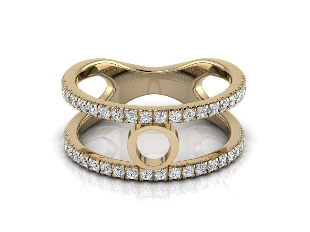 Jewelry Alphabet Ring O 3D print model_11