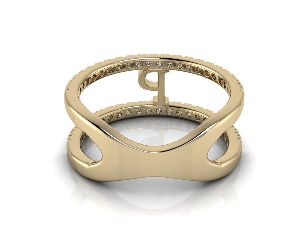 Jewelry Alphabet Ring P 3D print model_12
