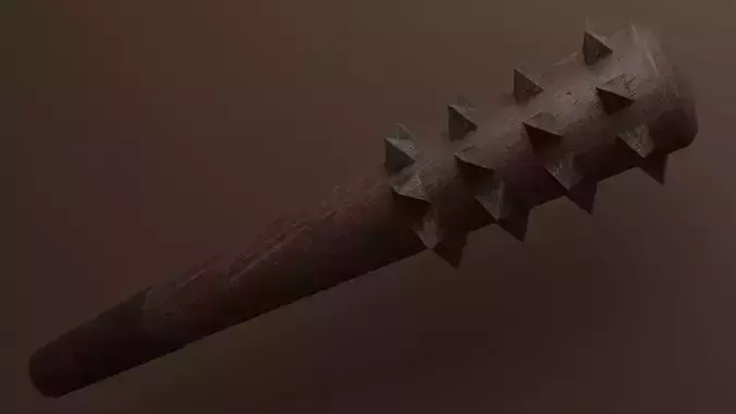 Spiked club Low-poly 3D model