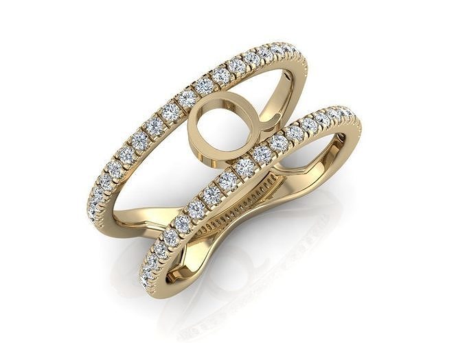 Jewelry Alphabet Ring Q 3D print model
