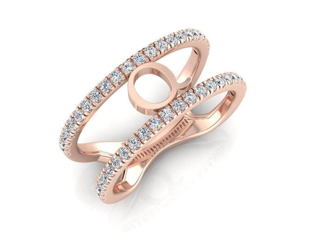 Jewelry Alphabet Ring Q 3D print model_2