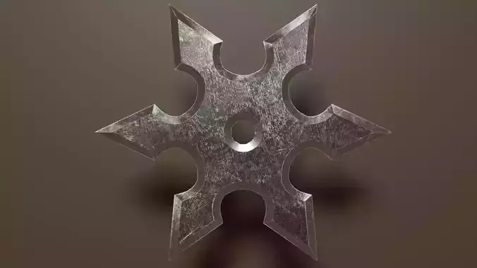 Shuriken metal sword Low-poly 3D model