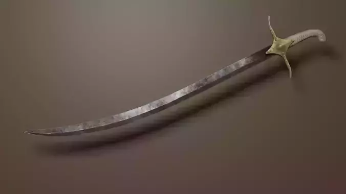 Sabre sword Low-poly 3D model