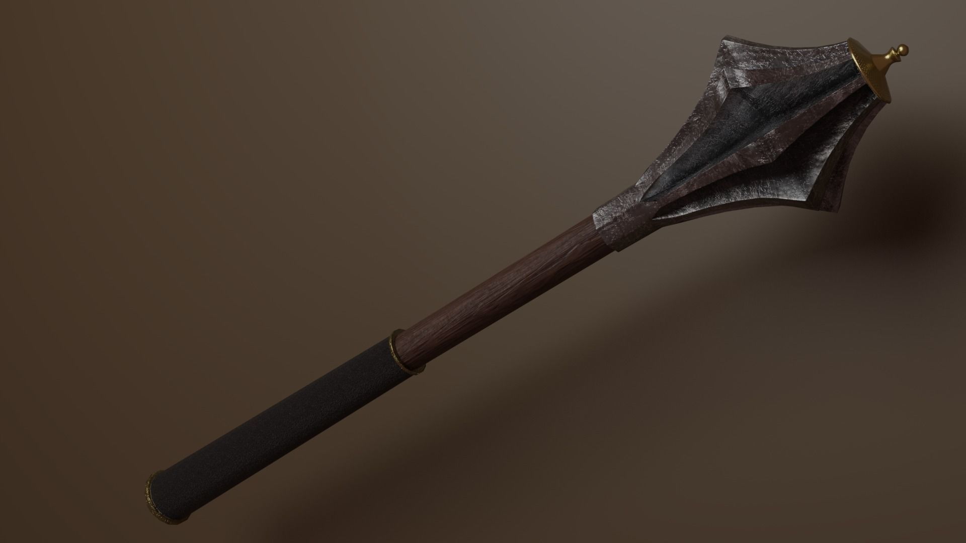 Mace or Bludgeon Low-poly 3D model_2