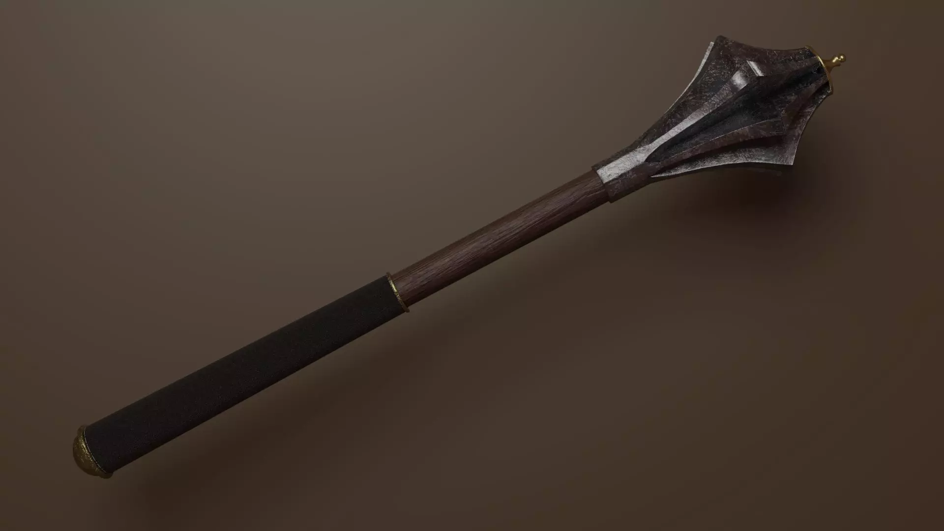 Mace or Bludgeon Low-poly 3D model_0