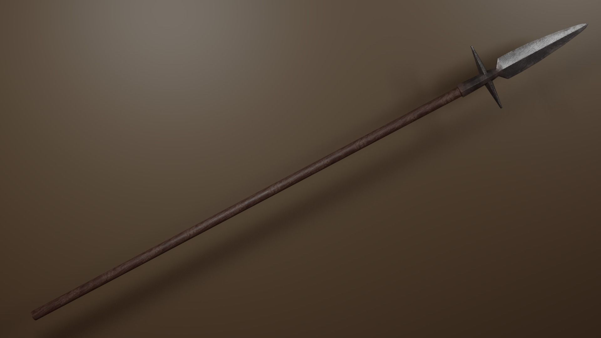 Boar spear Low-poly 3D model_2