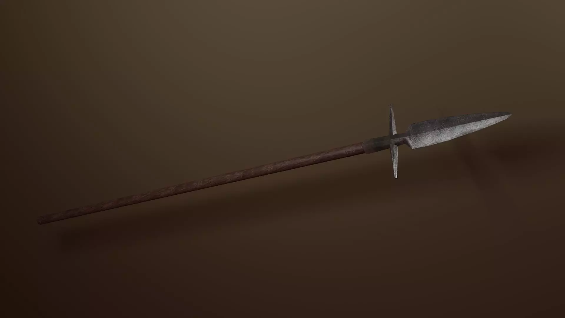 Boar spear Low-poly 3D model_0