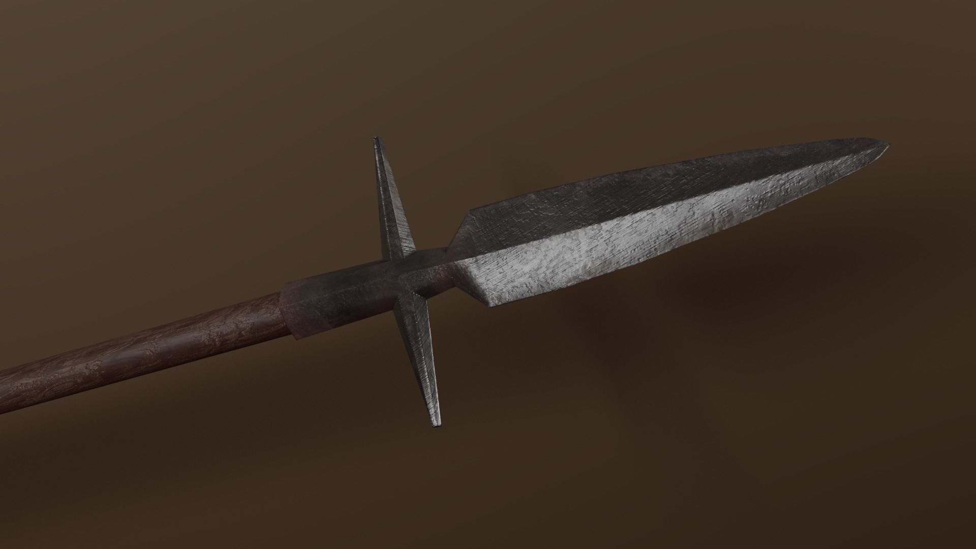 Boar spear Low-poly 3D model_3