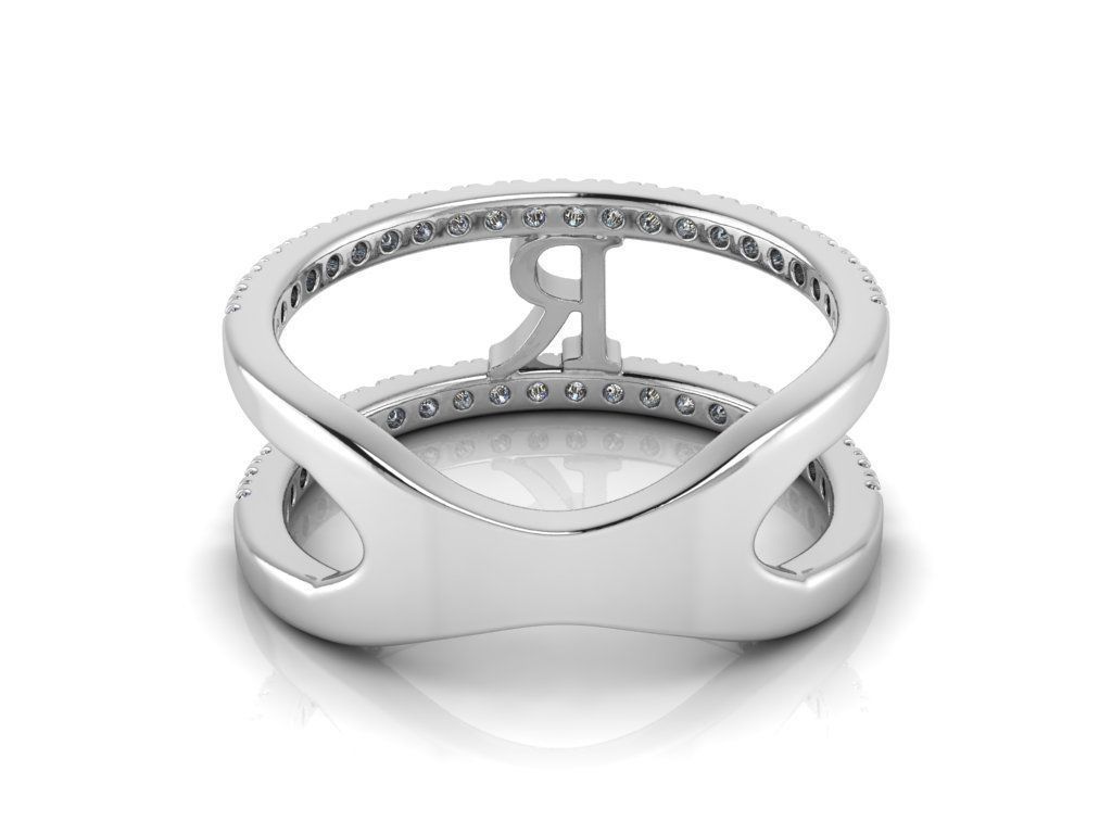 Jewelry Alphabet Ring R 3D print model_9