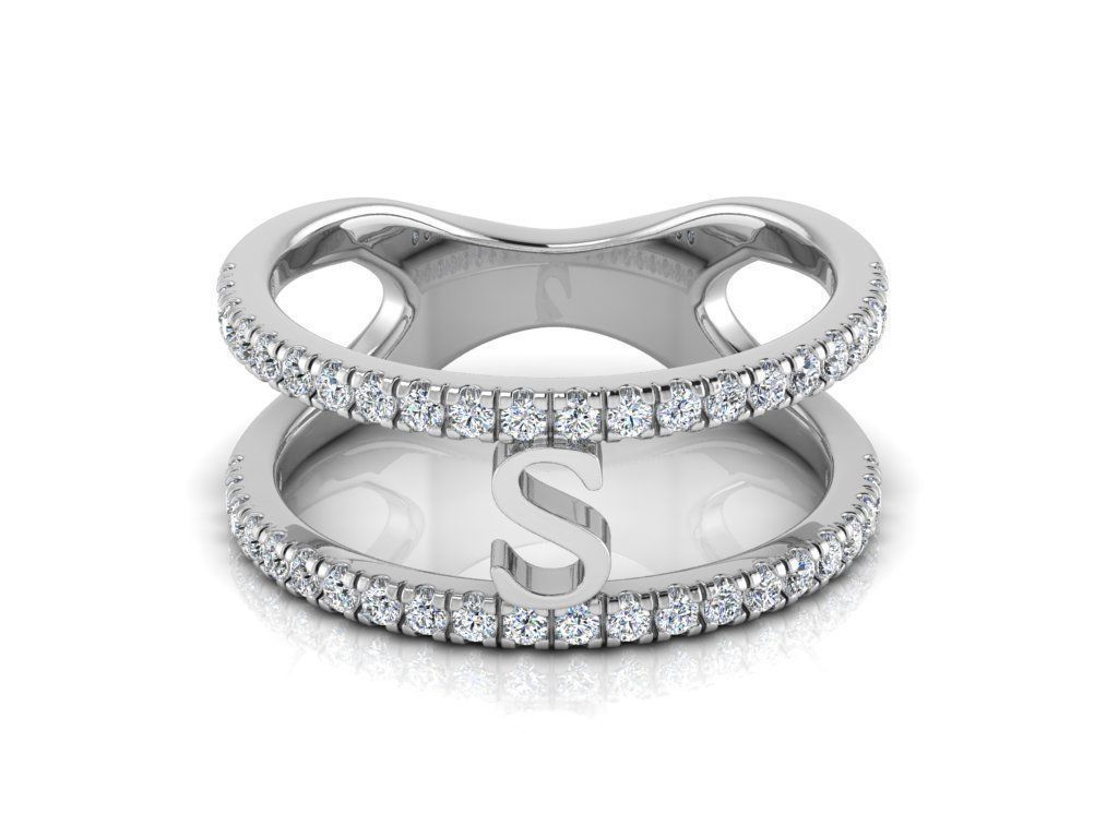 Jewelry Alphabet Ring S 3D print model_8