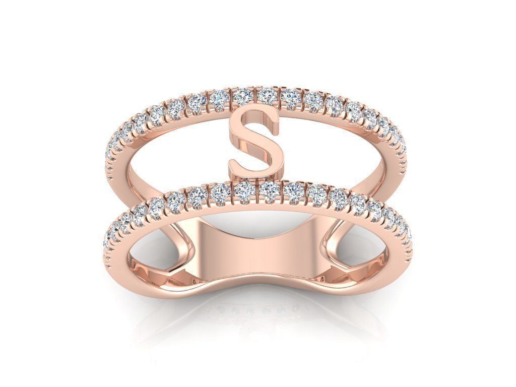 Jewelry Alphabet Ring S 3D print model_3