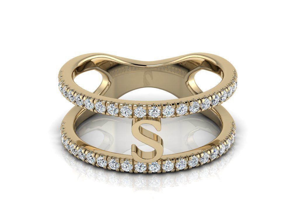 Jewelry Alphabet Ring S 3D print model_11