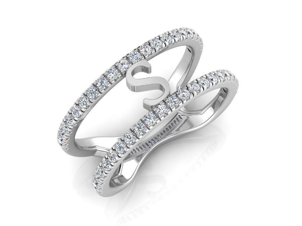 Jewelry Alphabet Ring S 3D print model_6