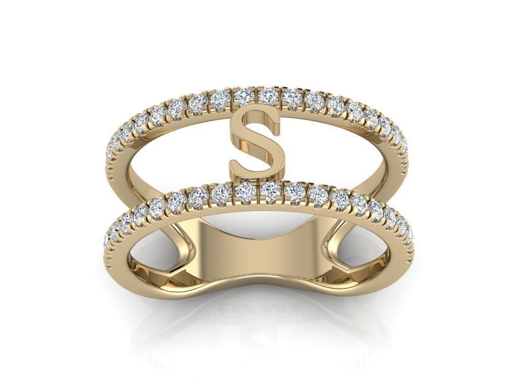Jewelry Alphabet Ring S 3D print model_10
