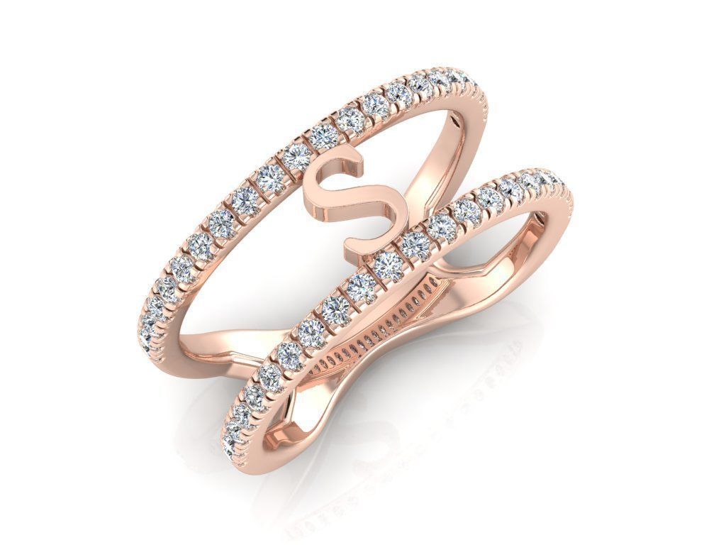 Jewelry Alphabet Ring S 3D print model_2