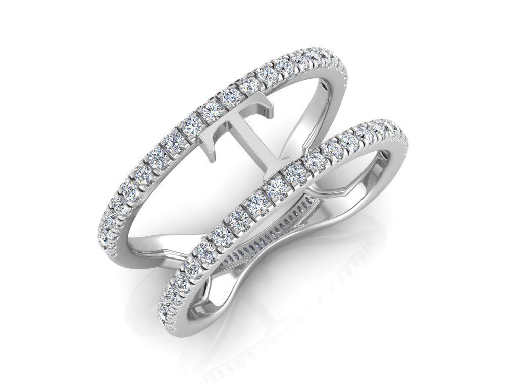 Jewelry Alphabet Ring T 3D print model_6