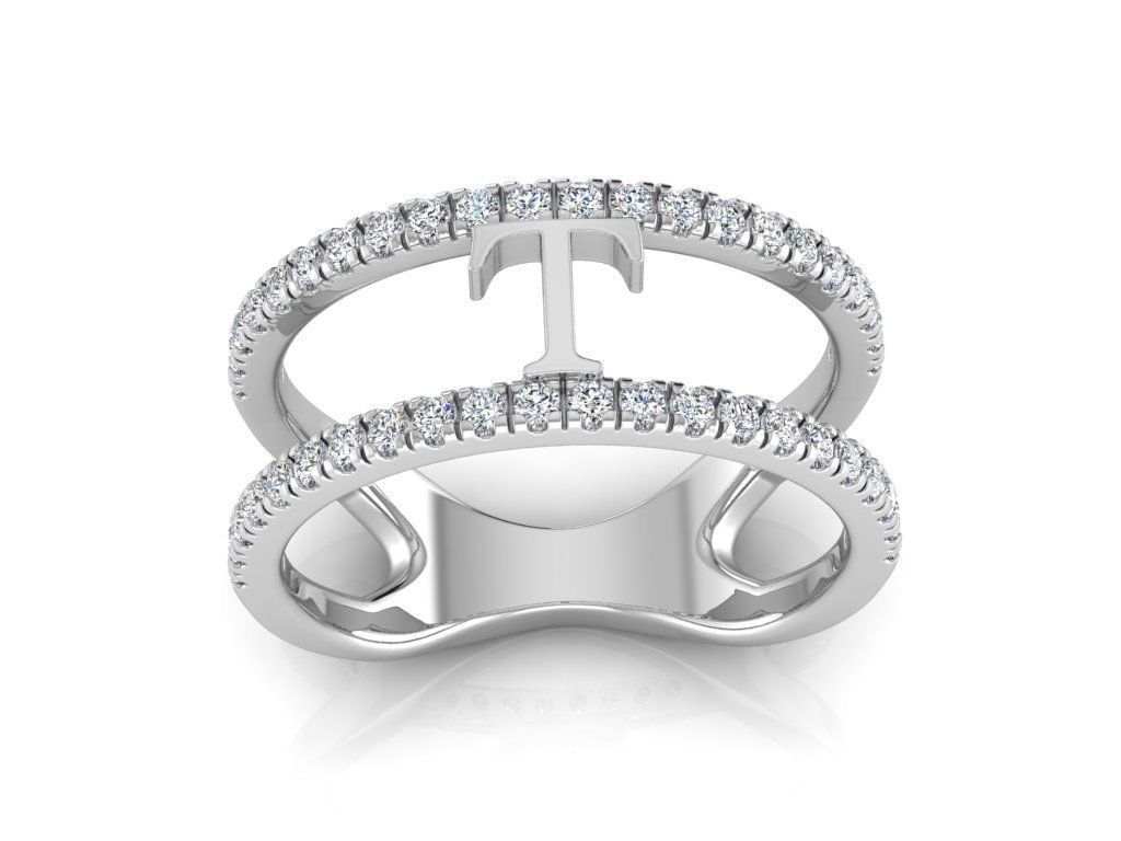Jewelry Alphabet Ring T 3D print model_7