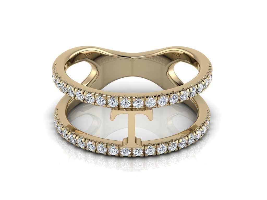 Jewelry Alphabet Ring T 3D print model_11