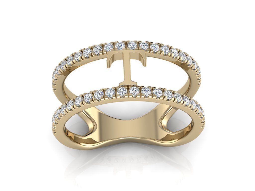 Jewelry Alphabet Ring T 3D print model_10