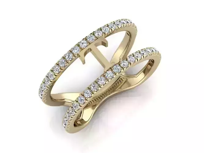 Jewelry Alphabet Ring T 3D print model