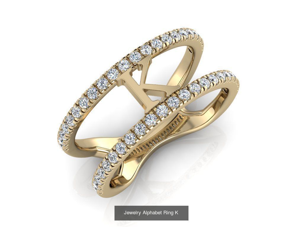 Alphabet Jewelry Rings with Diamonds COLLECTION _14