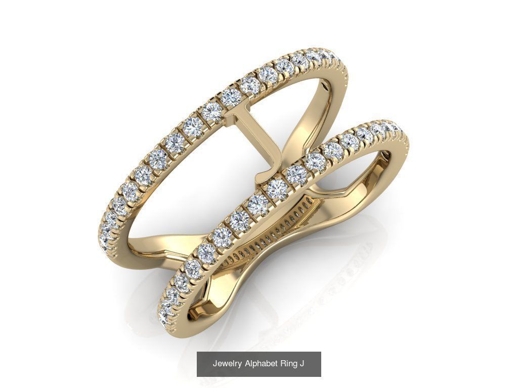 Alphabet Jewelry Rings with Diamonds COLLECTION _13