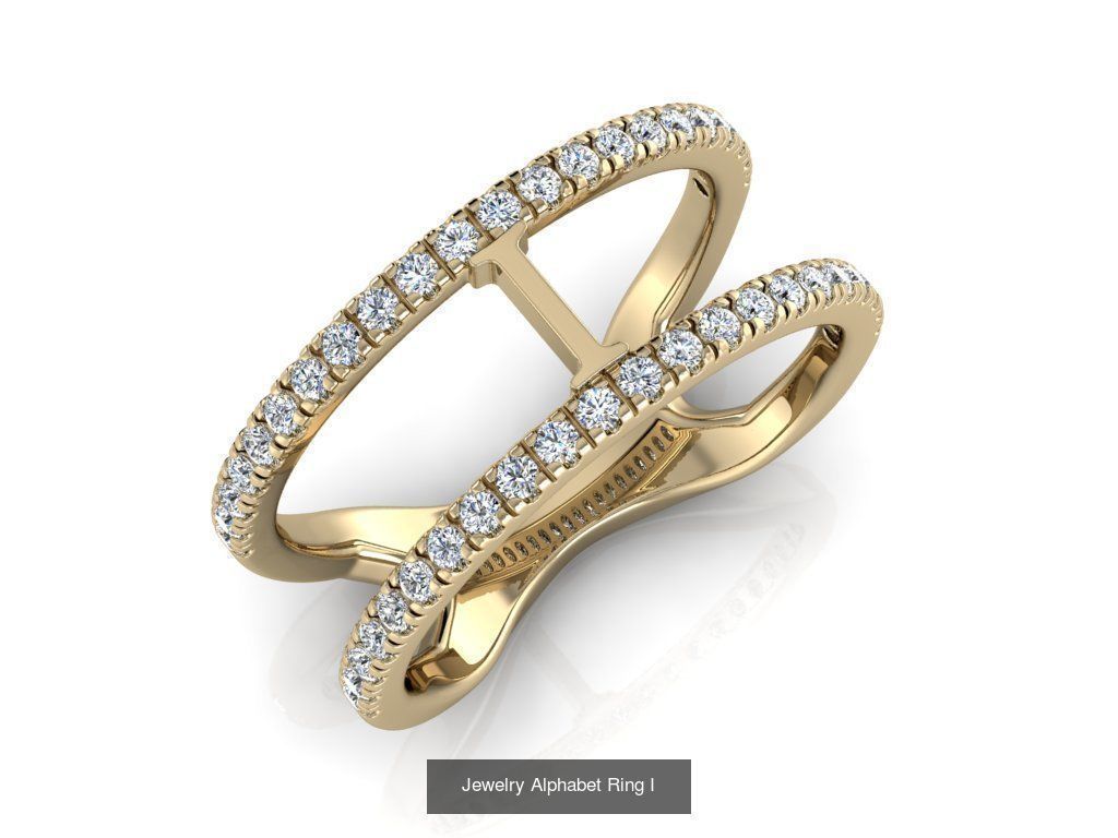 Alphabet Jewelry Rings with Diamonds COLLECTION _12