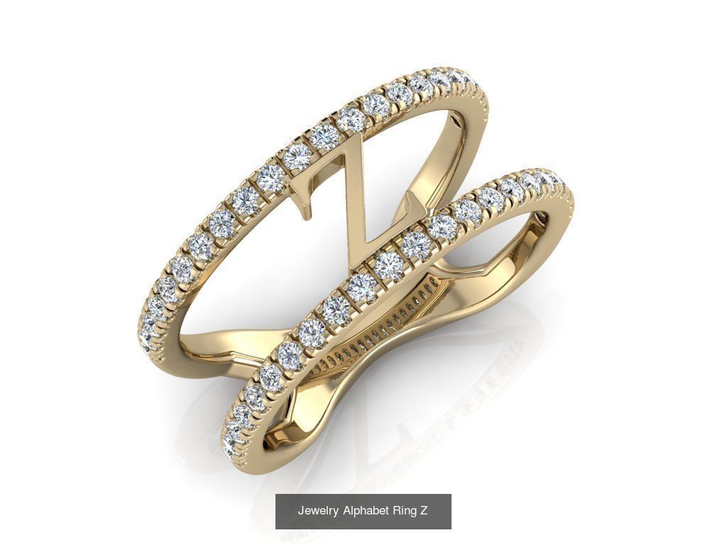 Alphabet Jewelry Rings with Diamonds COLLECTION _29