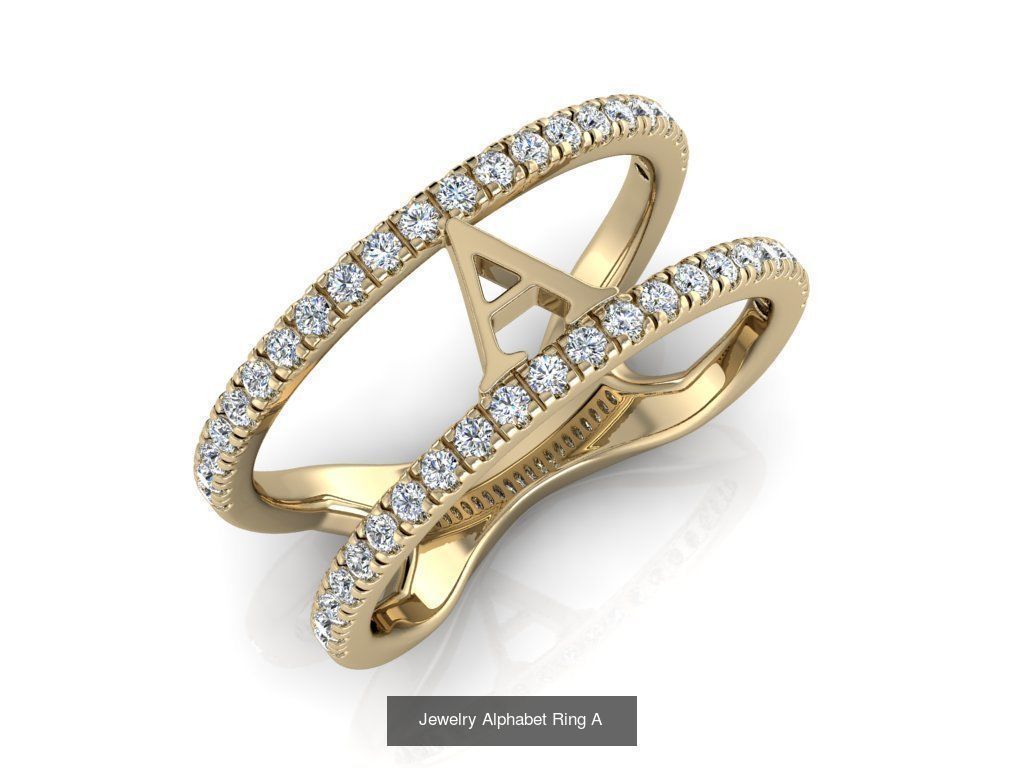 Alphabet Jewelry Rings with Diamonds COLLECTION _4