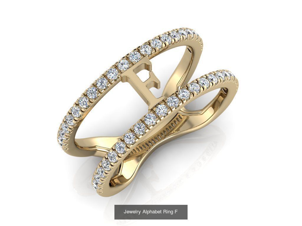 Alphabet Jewelry Rings with Diamonds COLLECTION _9