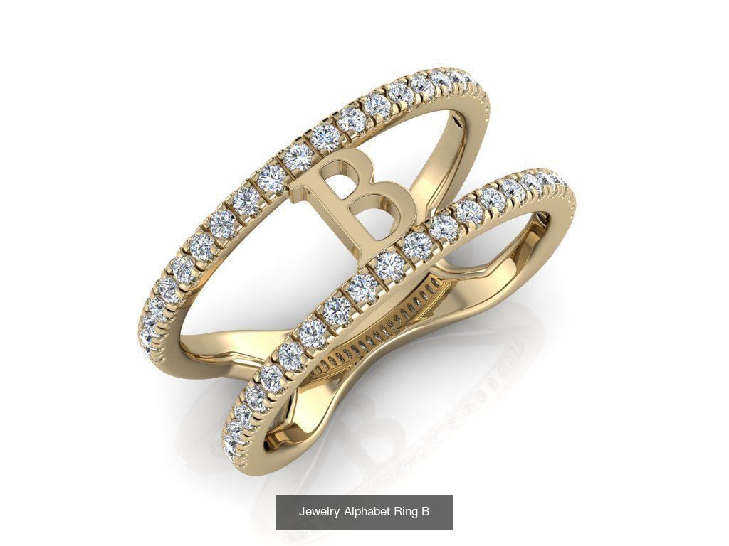 Alphabet Jewelry Rings with Diamonds COLLECTION _5