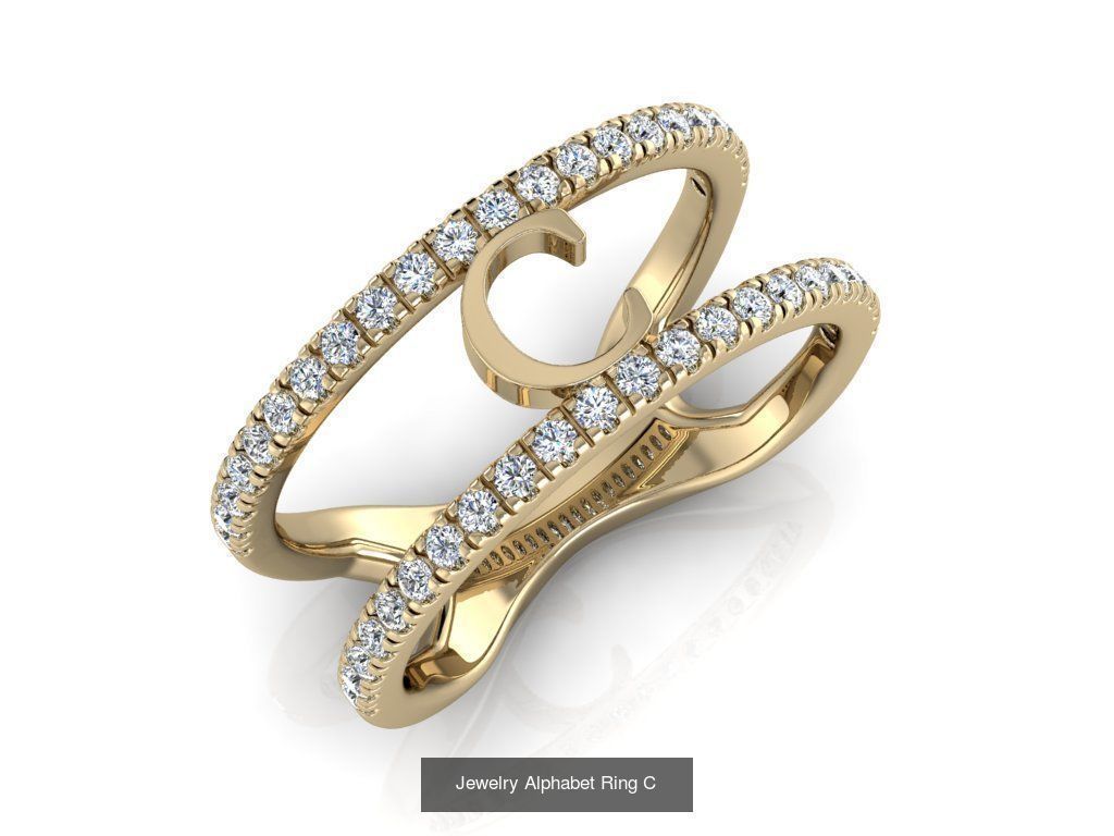 Alphabet Jewelry Rings with Diamonds COLLECTION _6