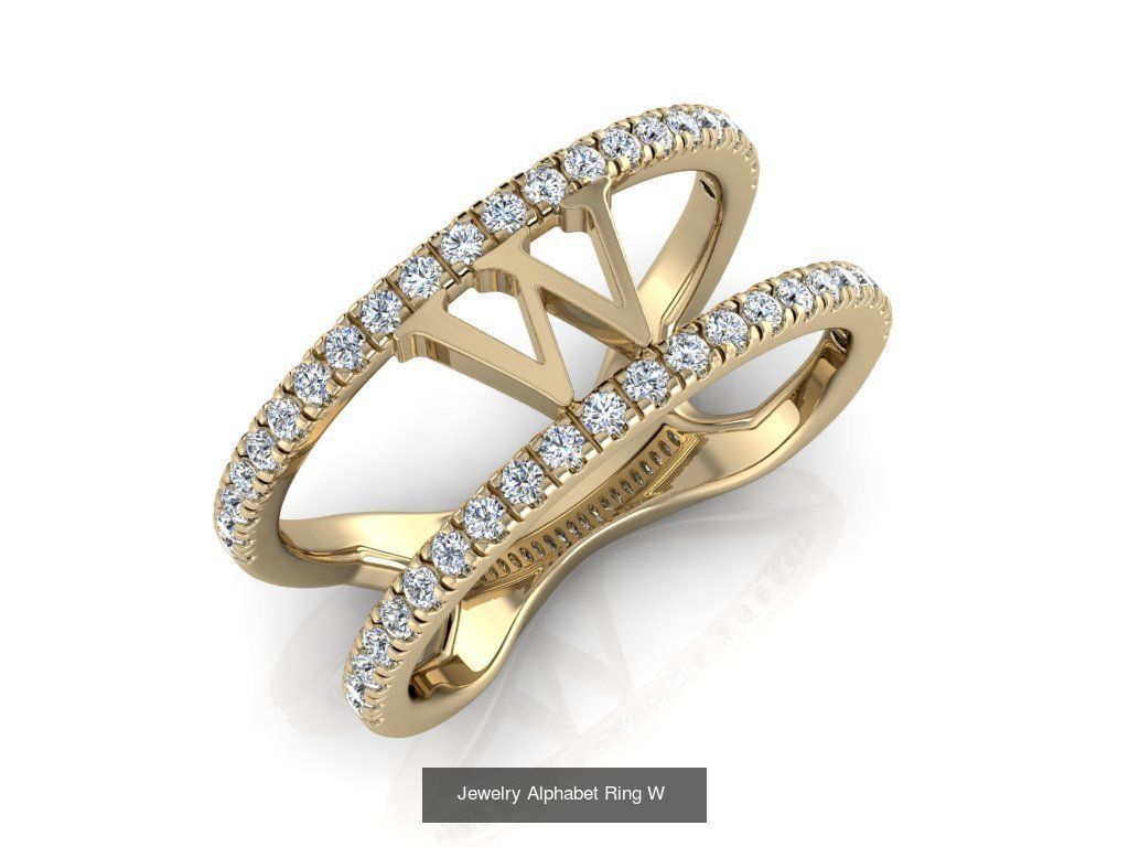 Alphabet Jewelry Rings with Diamonds COLLECTION _26