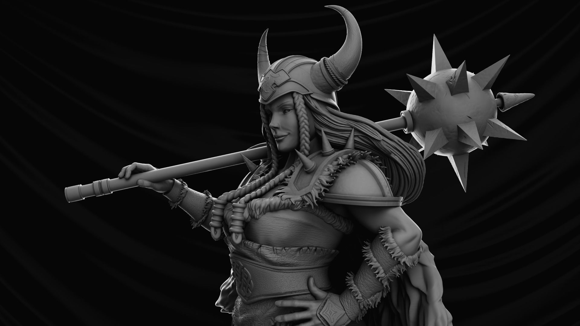 Vicking Girl 3D print model_8