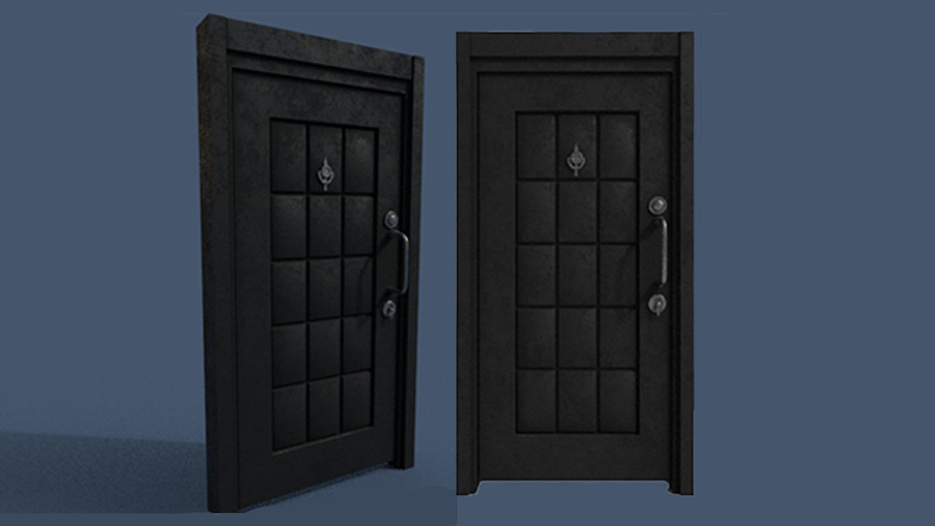 5-Door Pack Low-poly 3D model_1