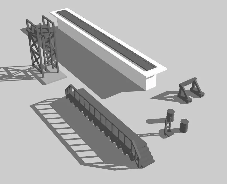 Maintenance Facilities Pack by Outland Models 3D Printable 3D print model_0