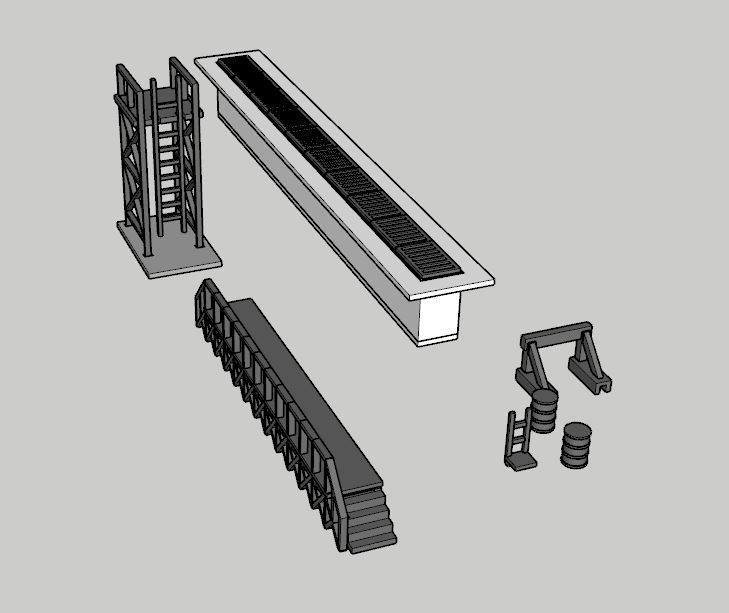 Maintenance Facilities Pack by Outland Models 3D Printable 3D print model_1