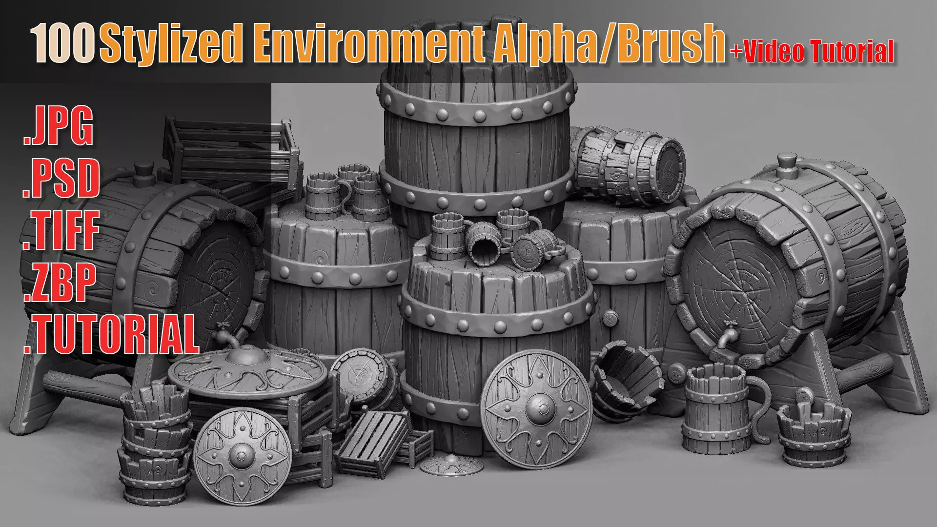 100 Stylized Environment Alpha Brush Video Tutorial Texture_0
