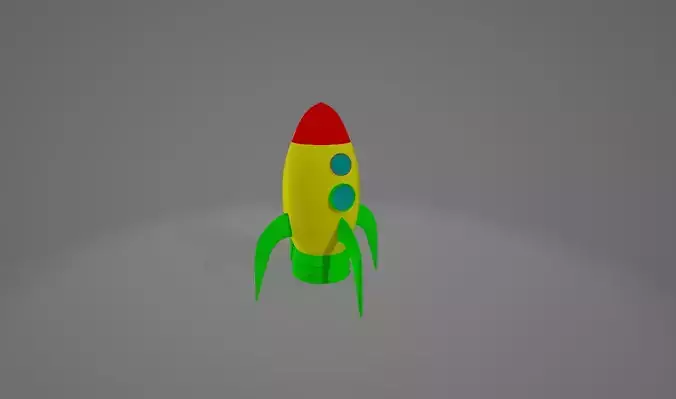 Simple Space Rocket Free low-poly 3D model
