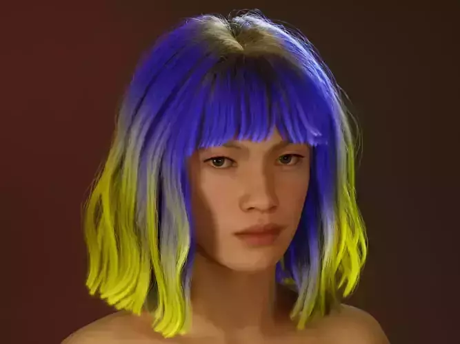 Hair Asset - xGen and Metahuman-ready Alembic groom Low-poly 3D model