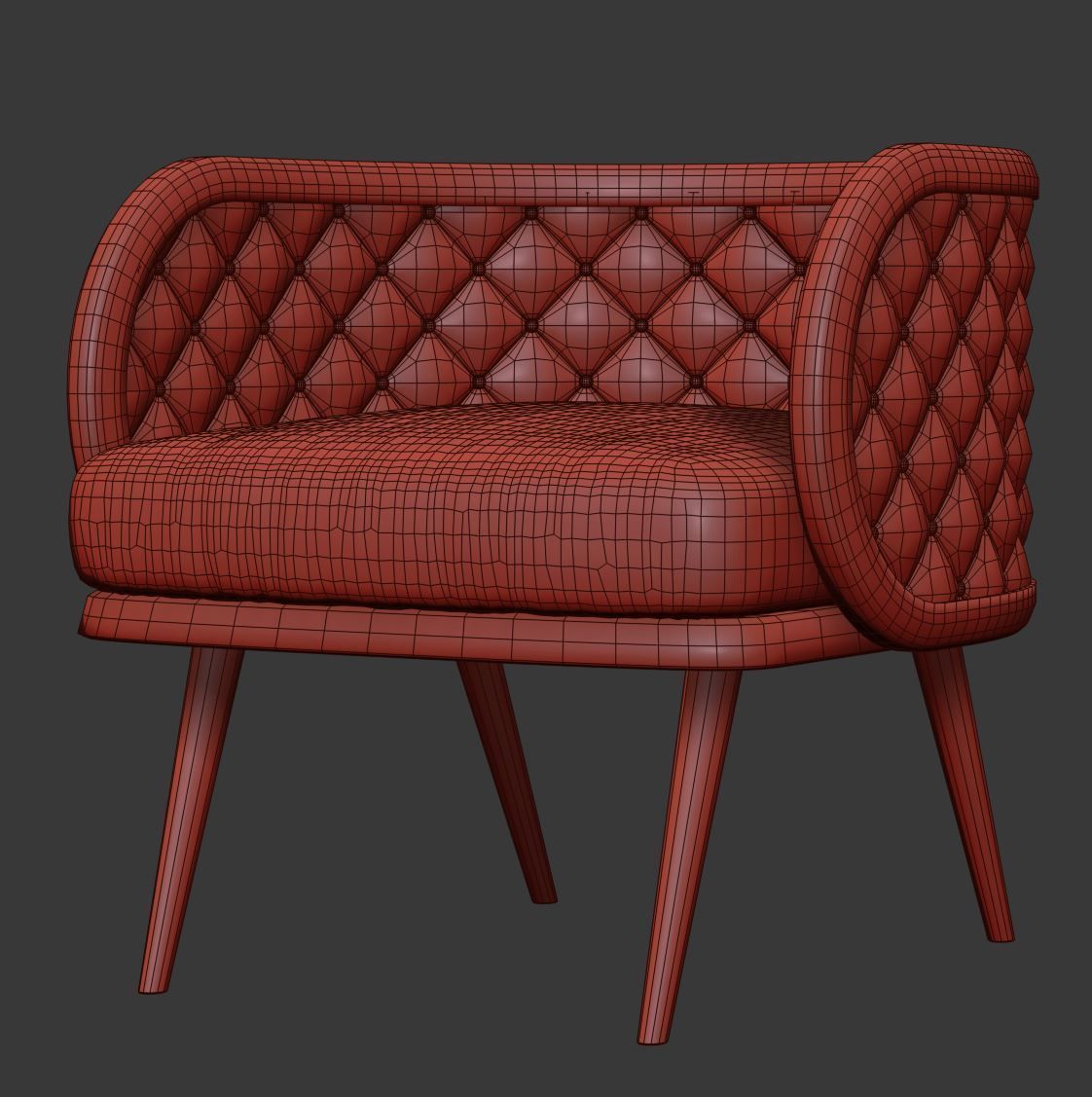 Victoria velour restaurant chair VC16  3D model_3