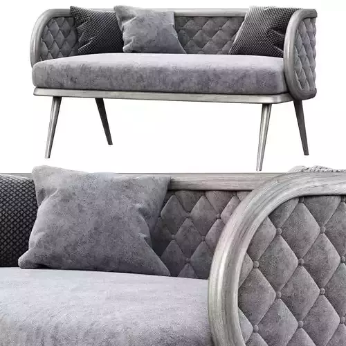 Victoria velour two-seater restaurant sofa VC16  3D model