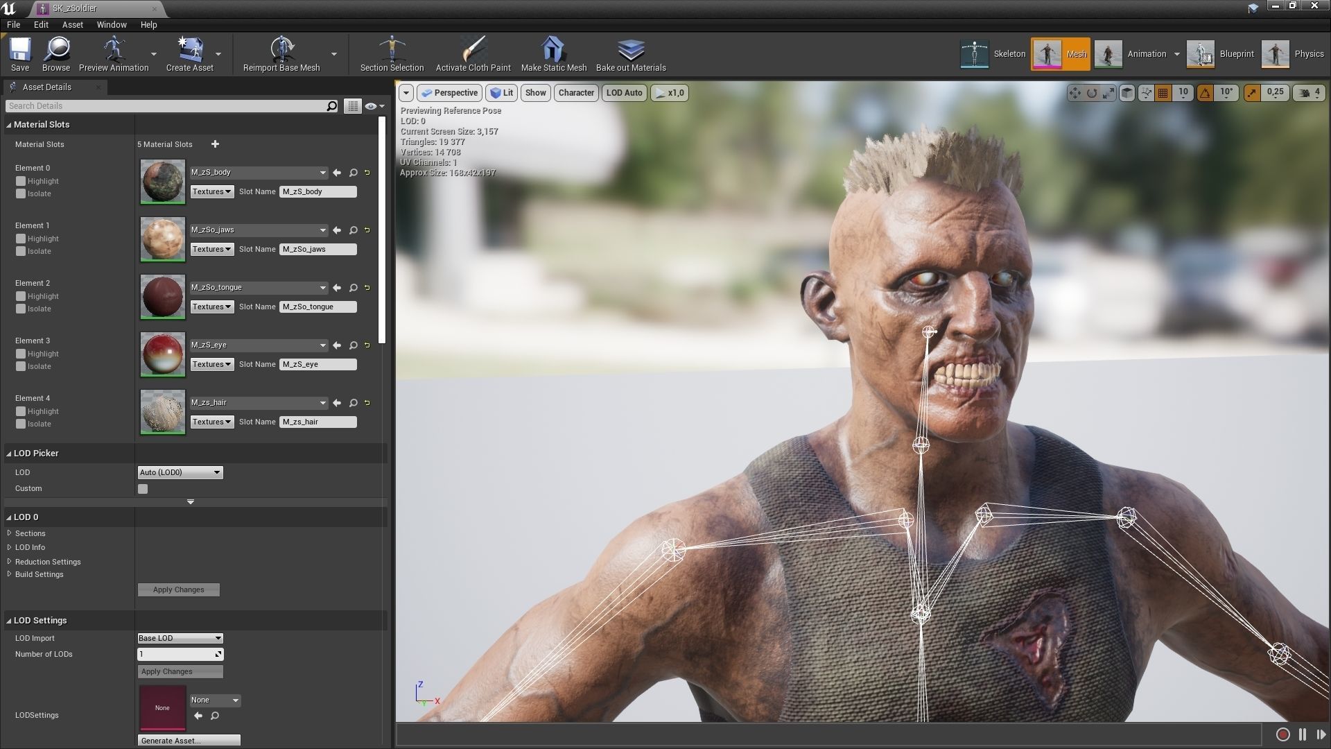 Zombie soldier Low-poly 3D model_9