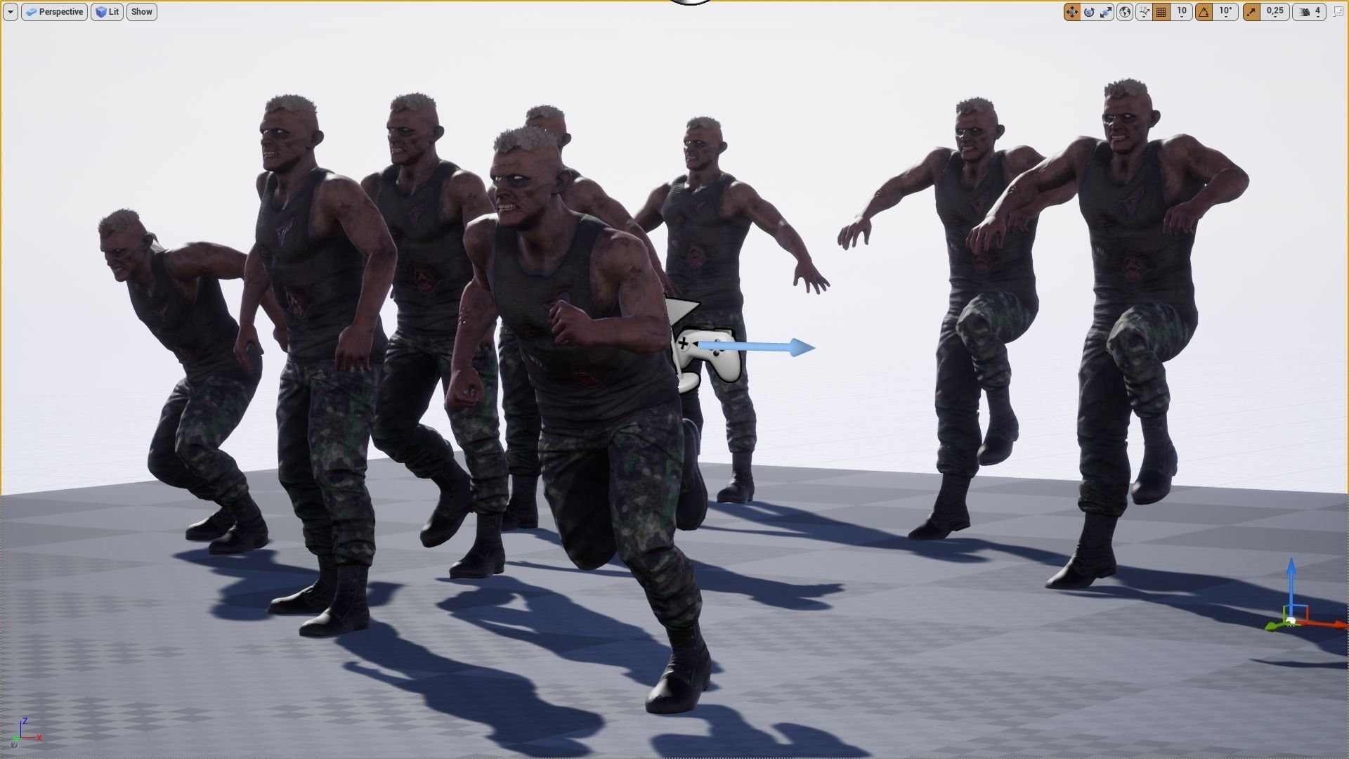 Zombie soldier Low-poly 3D model_6