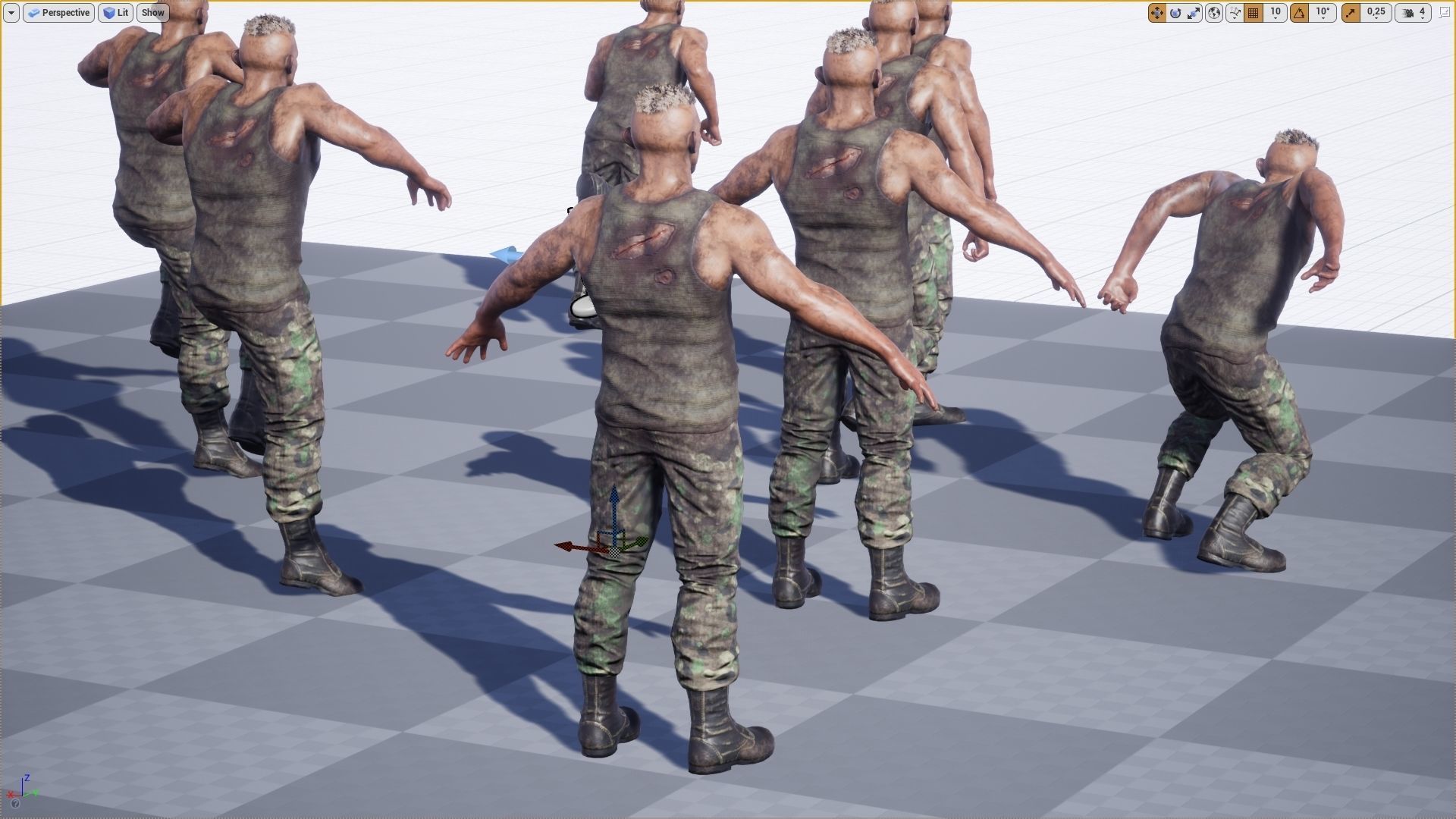 Zombie soldier Low-poly 3D model_3