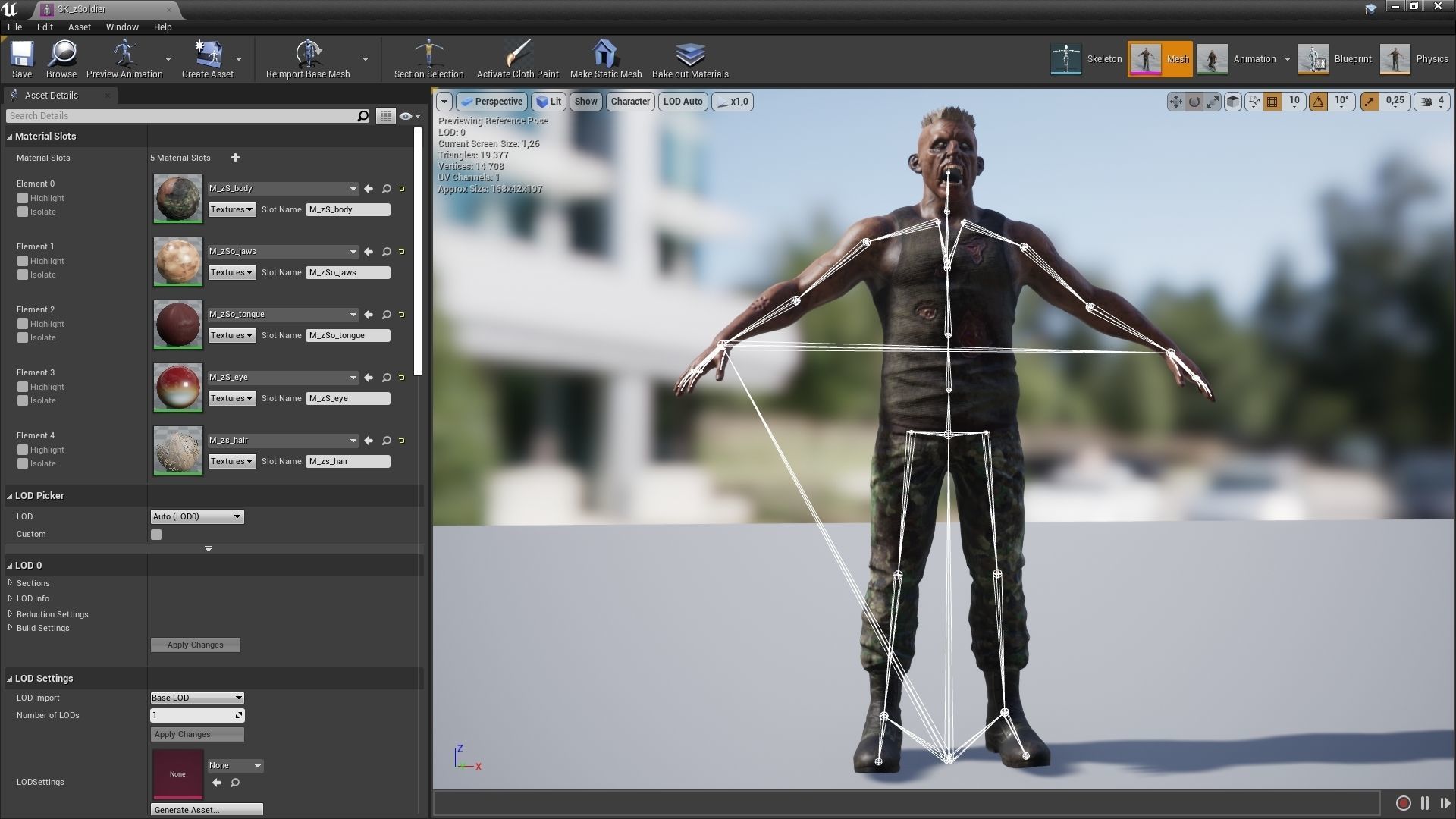 Zombie soldier Low-poly 3D model_8