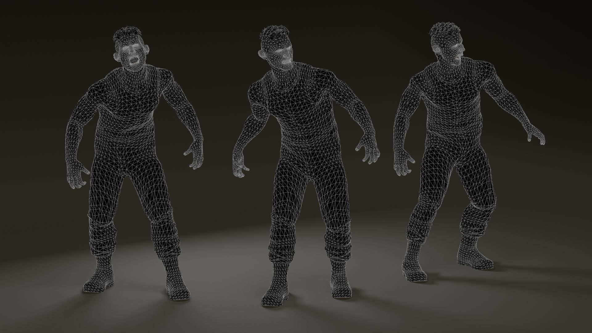 Zombie soldier Low-poly 3D model_10