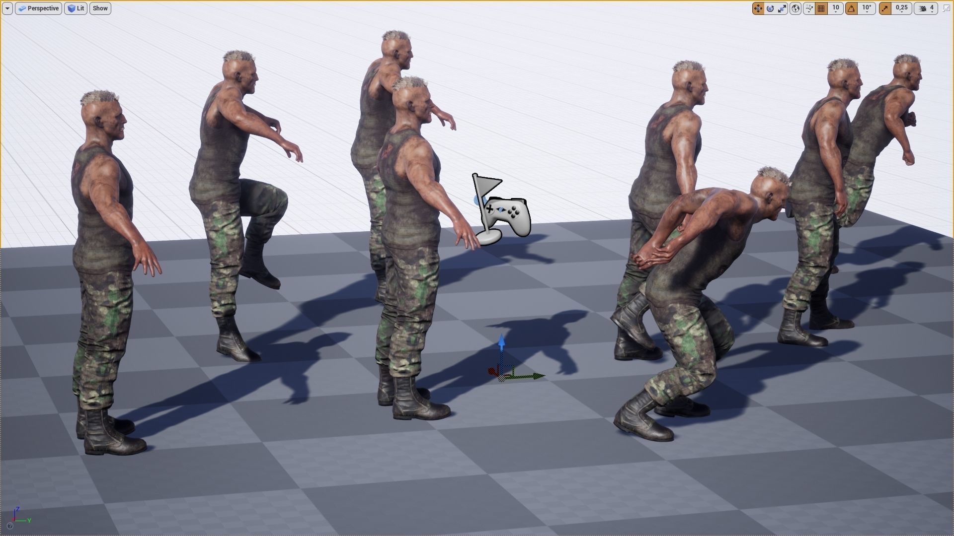 Zombie soldier Low-poly 3D model_4