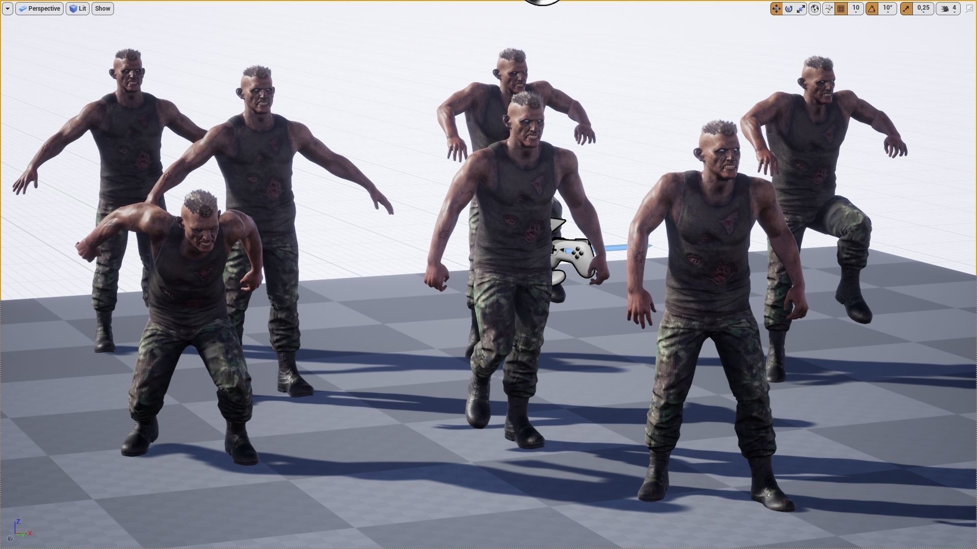 Zombie soldier Low-poly 3D model_5